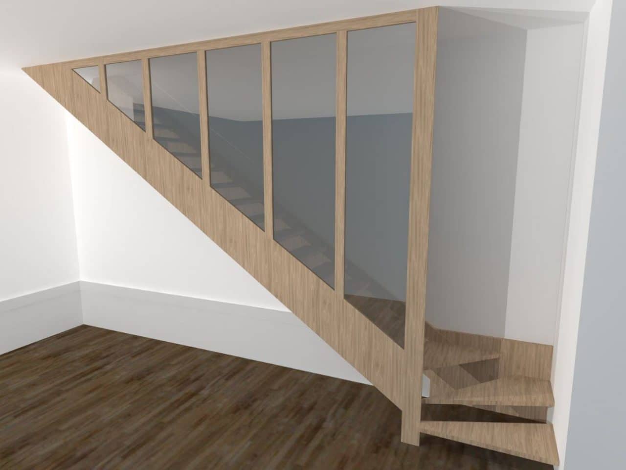 rénovation d'une maison à Fontaines-sur-Saône : escalier 3D