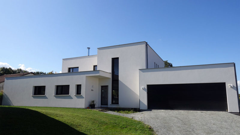 Maison avec toiture béton 