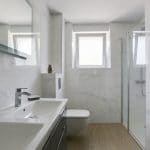 renovation maison salle d'eau marbre parquet meuble vasque WC suspendus Mundolsheim
