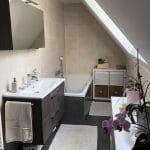 rénovation maison salle de bain meuble vasque suspendu baignoire carrelage Dinsheim sur Bruche