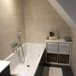 rénovation maison salle de bain baignoire carrelage rangement Dinsheim sur Bruche