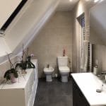 rénovation maison salle de bain meuble vasque suspendu toilettes bidet carrelage Dinsheim sur Bruche
