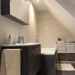 rénovation maison salle de bain meuble vasque miroir baignoire carrelage Dinsheim sur Bruche