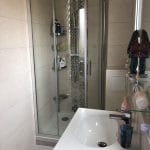 rénovation salle de bain meuble vasque suspendu bac à douche paroi verre carrelage faience Bischeim