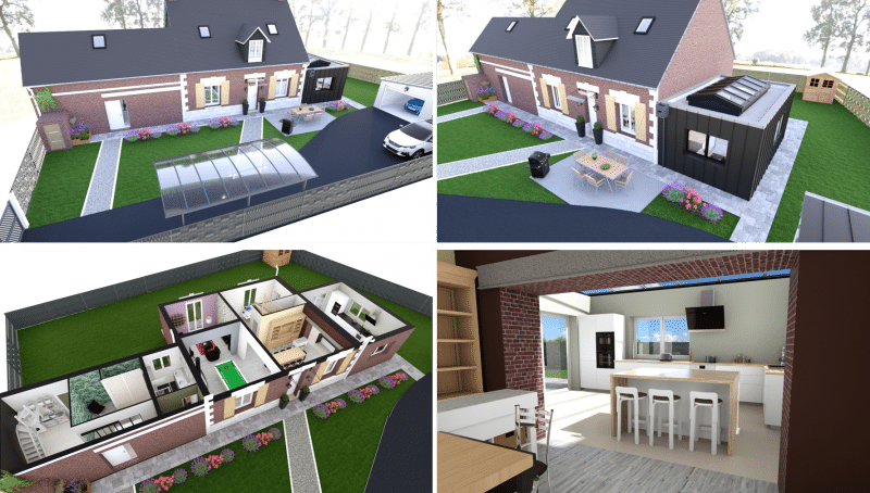 plans 3D pour travaux de rénovation maison