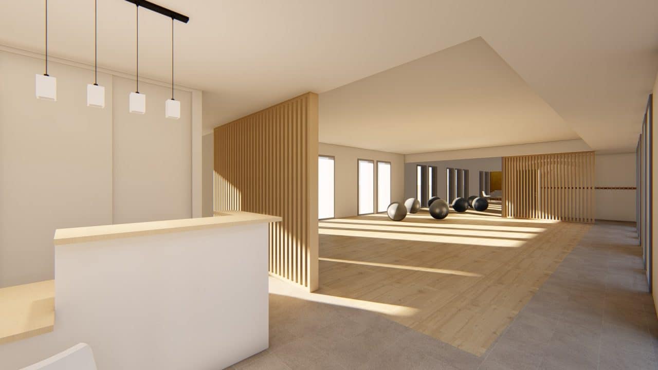 amenagement salle de pilates Plan 3D Riantec