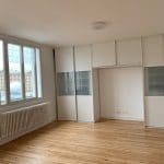 rénovation appartement salon peinture parquet flottant placard coulissant Saint Etienne Cours Fauriel