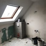 rénovation de salle de bain près de Strasbourg : coin WC en cours de réalisation