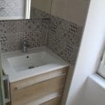 rénovation appartement Quimper en vue d'une location : vasque dans la salle de bain