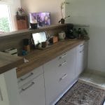 rénovation appartement cuisine aménagée placard tiroir création bar sur salon Vannes