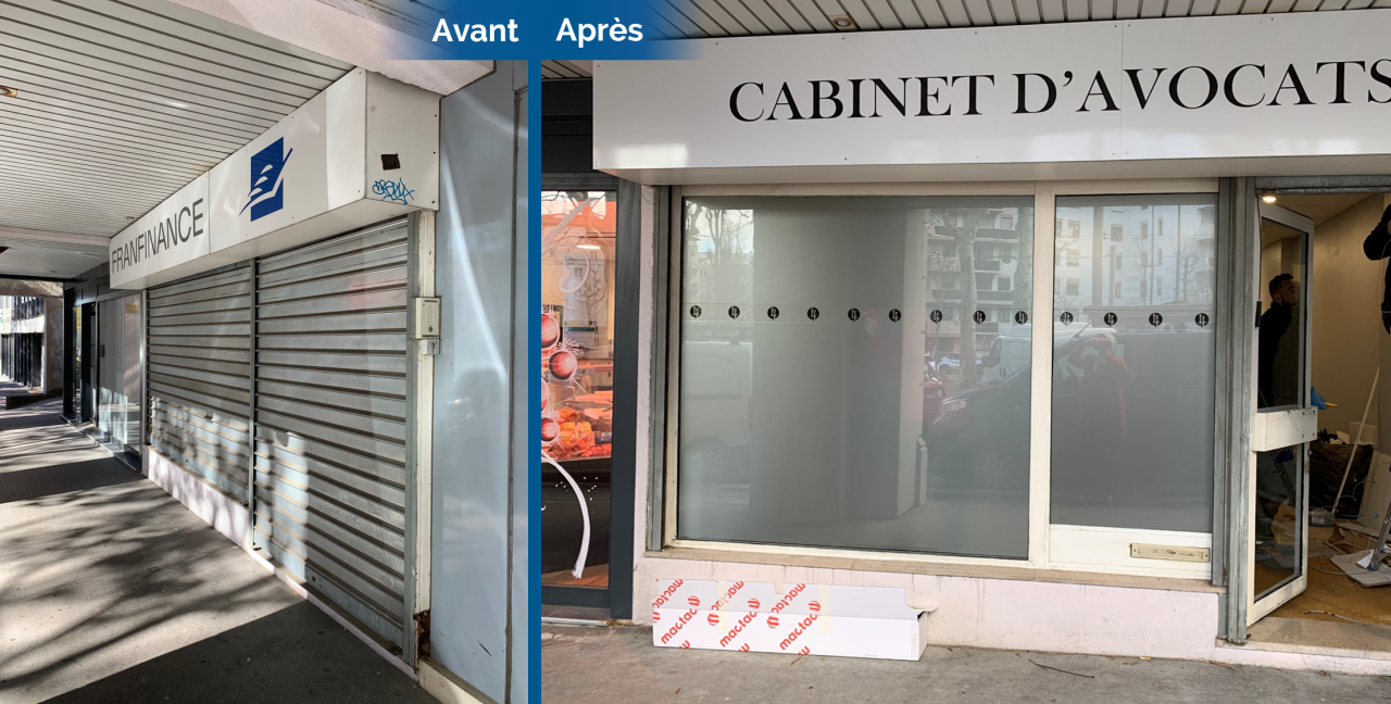 Avant/après d’une rénovation de local commercial à Saint-Etienne (42)