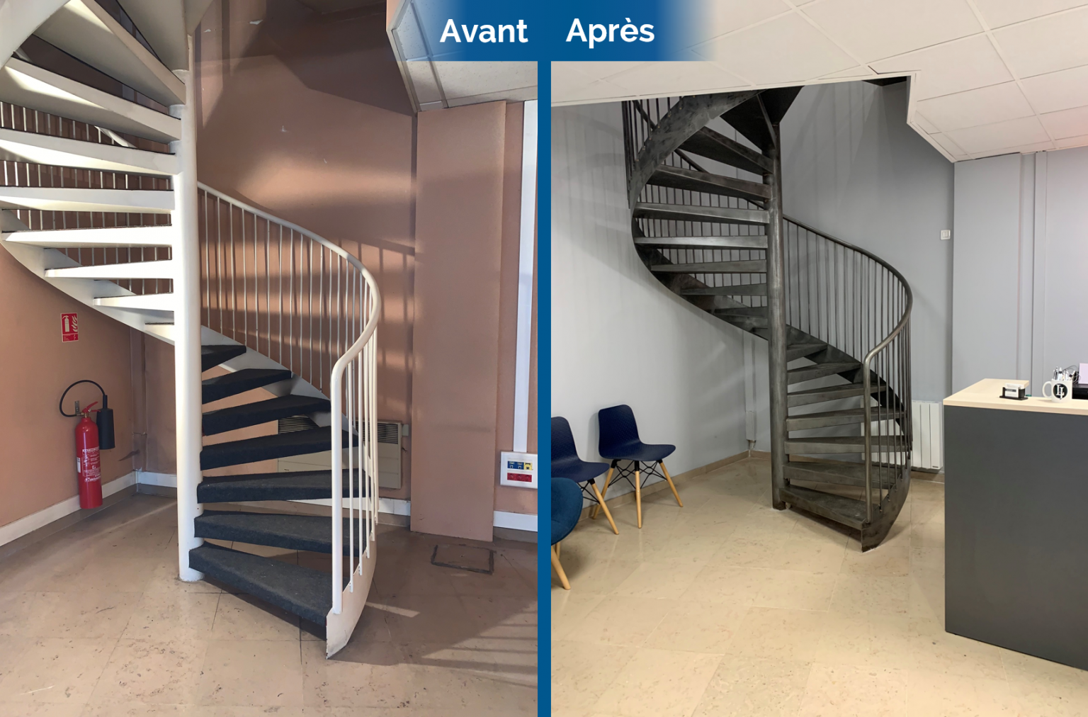 Avant/après d’une rénovation de local commercial à Saint-Etienne (42)
