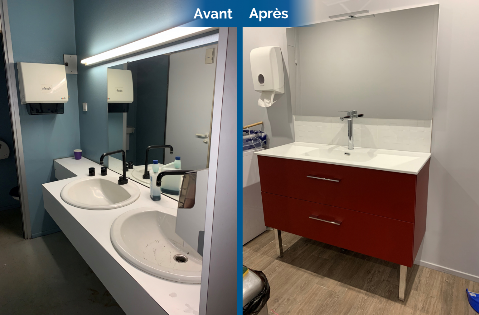 Avant/après d’une rénovation de local commercial à Saint-Etienne (42)