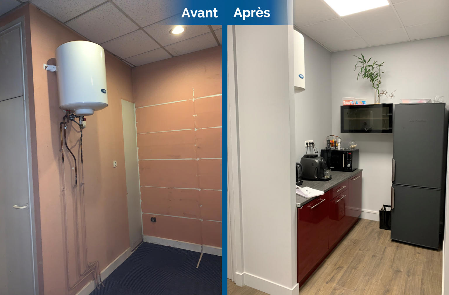 Avant/après d’une rénovation de local commercial à Saint-Etienne (42)