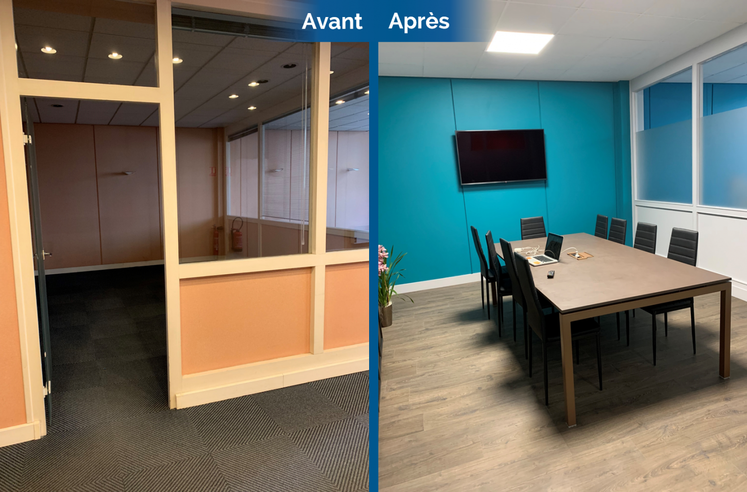 Avant/après d’une rénovation de local commercial à Saint-Etienne (42)