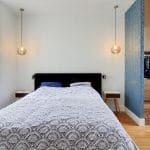 rénovation surélévation maison chambre luminaire suspendu parquet bois cloison peinture Dijon
