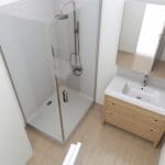 rénovation salle d'eau Plan 3D douche meuble vasque Verlinghem