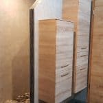 rénovation salle de bain douche à l'italienne cloison placard colonne bois Kochersberg