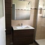 rénovation salle de bain meuble vasque miroir faïence douche avec receveur extra-plat Bordeaux Caudéran