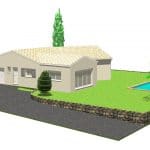 Extension de maison à Paulhac : plan en 3D du projet d'agrandissement de maison