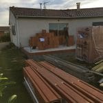 Extension de maison à Paulhac : arrivage des matériaux