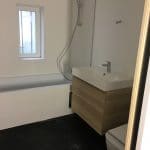 rénovation maison salle de bain baignoire meuble vasque suspendu bois WC Toulouse