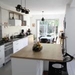 rénovation maison cuisine ouverte avec îlot central style scandinave peinture Toulouse