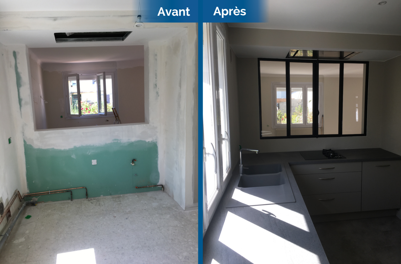 Avant/après d’une rénovation de maison à Toulouse (31)