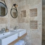 rénovation maison corps de ferme salle d'eau vasque douche miroirBouguenais