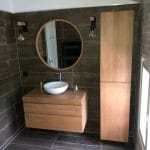 rénovation salle de bain meuble vasque suspendu miroir armoire rangement faïence carrelage Muret