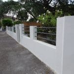 rénovation mur de clôture et terrasse : vue générale du mur de clôture
