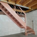 rénovation grange escalier bois plancher intermédiaire Saint-Prest