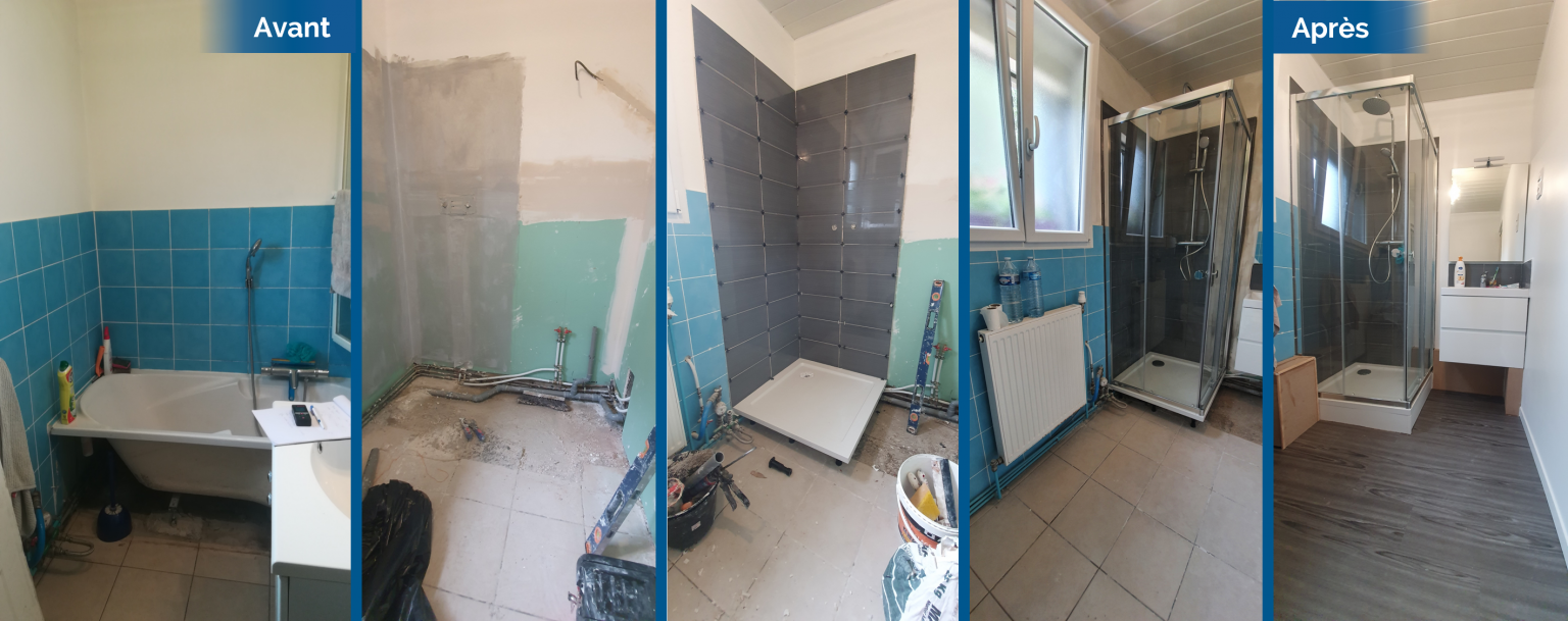 Avant/Après d’une rénovation de salle de bain à Saint-André-lez-Lille (59)