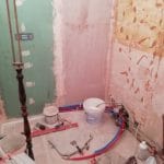 rénovation salle d'eau pose carrelage sol faïence mur réseau plomberie électricité pendant travaux Chartres