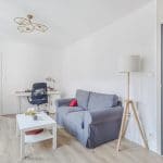 Zoom sur le salon séjour - rénovation d'un appartement à Strasbourg