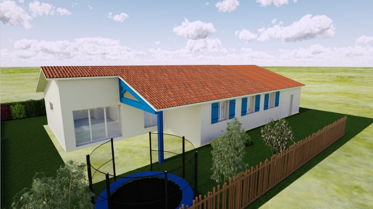 Plan 3D - extension de maison à Mondonville