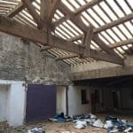 En cours de travaux - rénovation d'une toiture - Conques