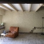 Salon en cours de dépose - Aménagement d'un salon dans une maison ancienne d'un hameau de Miraval-Cabardès (11)