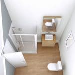 Aménagement proposé en 3D - Rénovation salle de bain à Linselles (59)