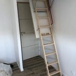 Escalier avec trappe - transformation d'un garage en chambre et salle de bain