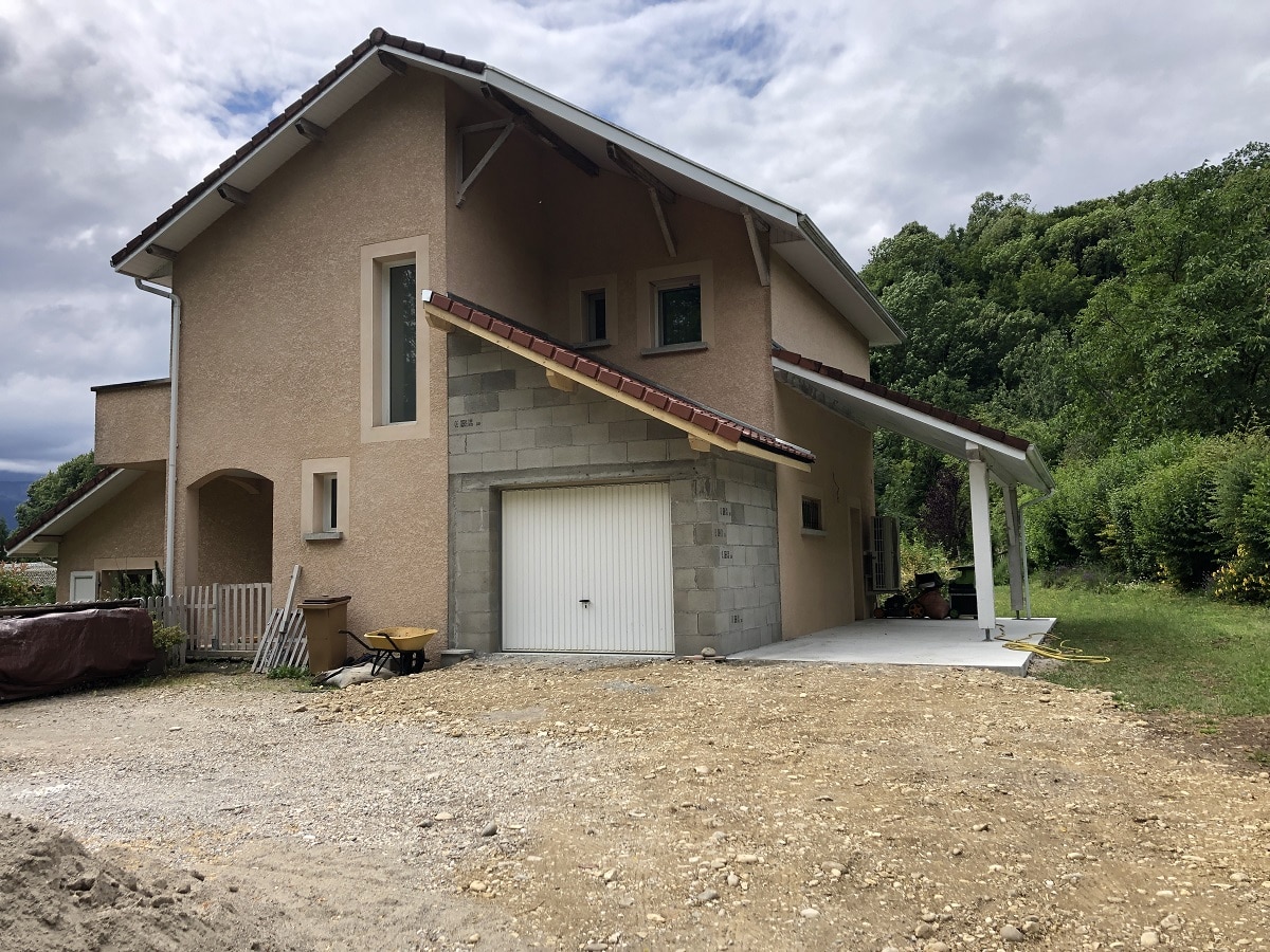 Avant crépi final - Construction d'une extension garage à Grésivaudan en Isère