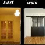 Porte intérieure Avant / Après- rénovation d'un appartement à Champs-sur-Marne