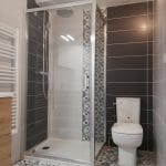 Cabine de douche et WC - Rénovation d'une maison à La Rochelle