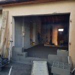 Fermeture de l'ancienne porte de garage - transformation d'un garage en cuisine
