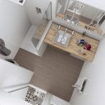 Plan 3D de la salle d'eau - rénovation d'un appartement à Grenoble