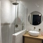 Zoom sur la douche - rénovation d'un appartement à Grenoble