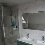 Double vasque à proximité de la nouvelle douche - Rénovation d'une salle de bain - Le Coudray (28)