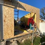 Montage de la structure bois - Construction d'une extension de maison en bois à Ambarès et Lagrave