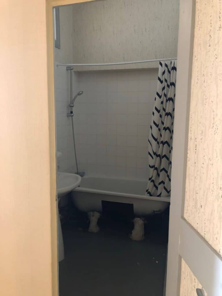 Salle de bain avant travaux - rénovation d'un appartement à Lyon