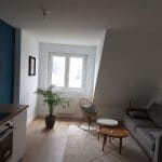 Zoom sur le salon rénové - Rénovation d'un appartement en centre ville de Lorient